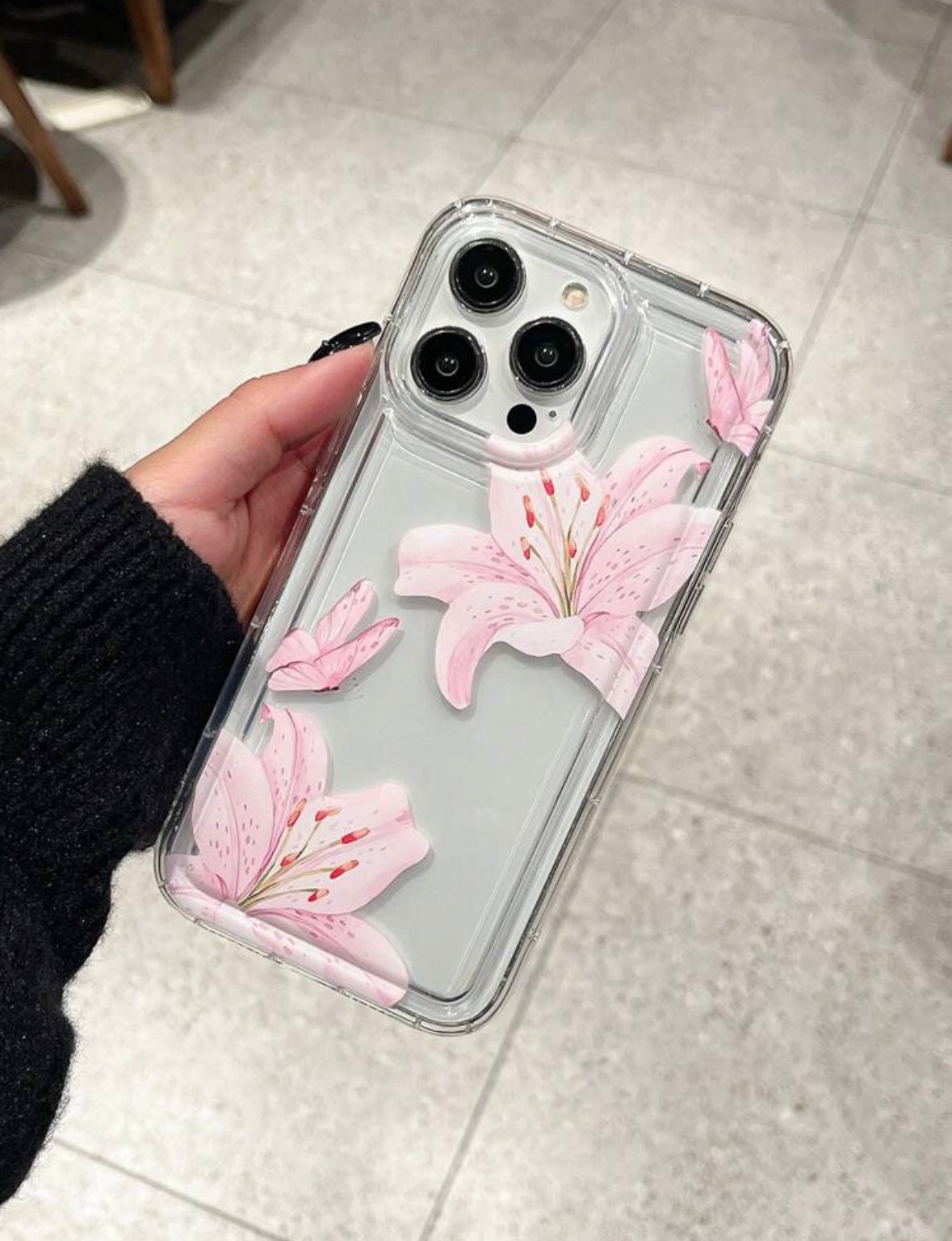 Clear silicone flower Iphone case