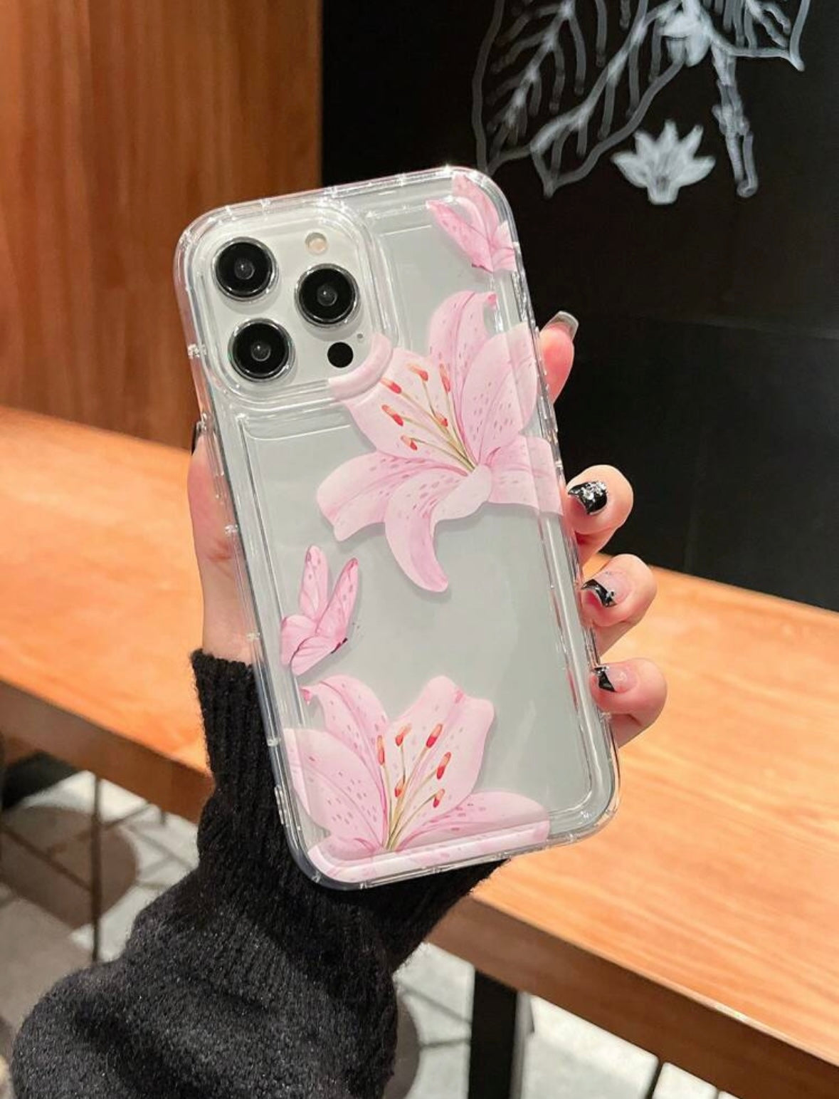 Clear silicone flower Iphone case