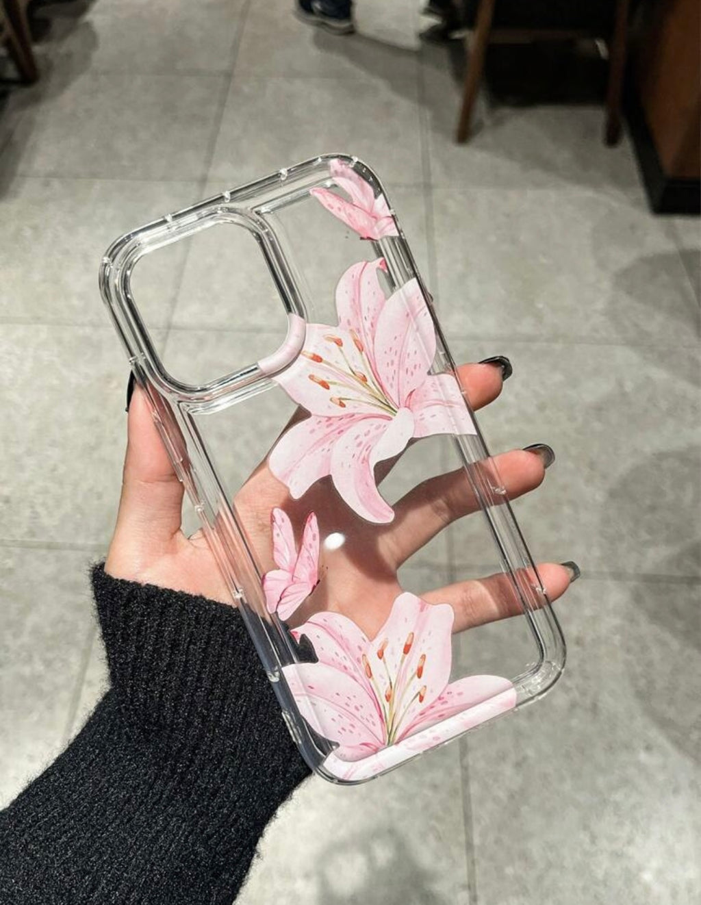 Clear silicone flower Iphone case