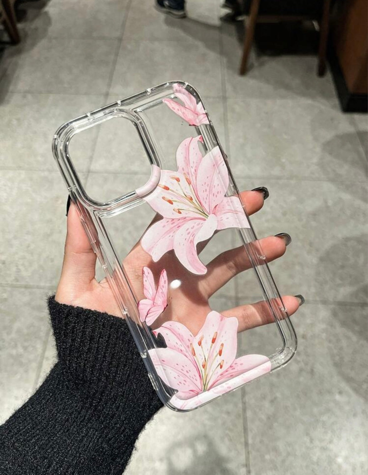 Clear silicone flower Iphone case