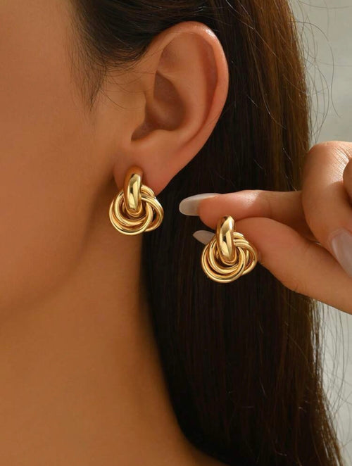 3 layer minimalist women's earrings