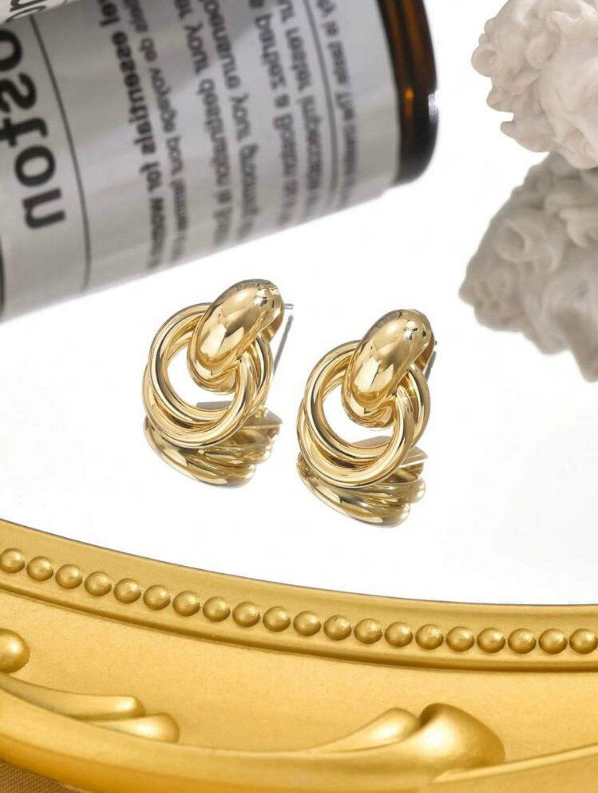 Hollow circle double layers wrap earrings.