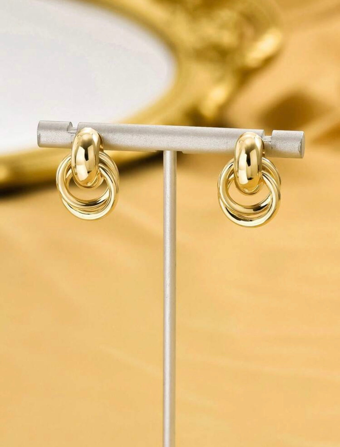 Hollow circle double layers wrap earrings.