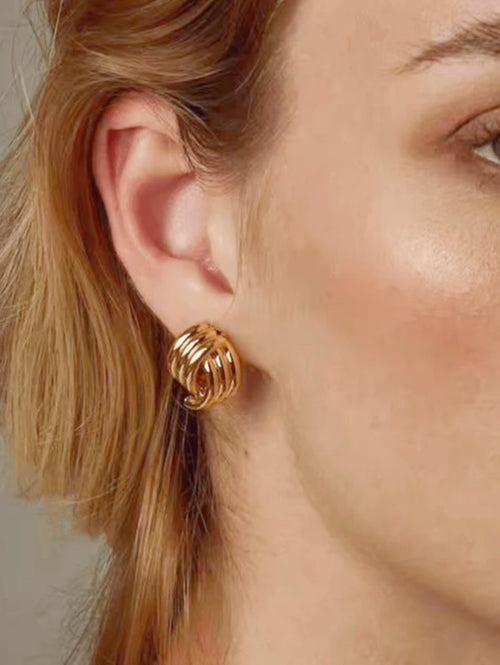2 layer minimalist women's earrings
