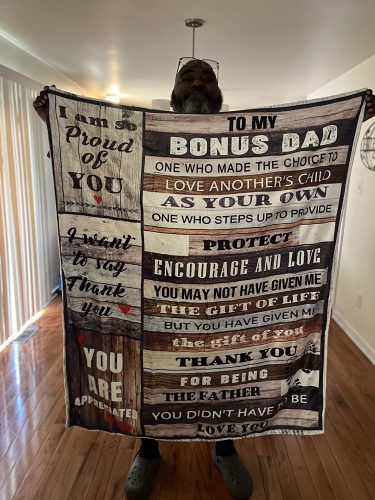 Step Dad Gifts, Bonus Dad Blanket photo review