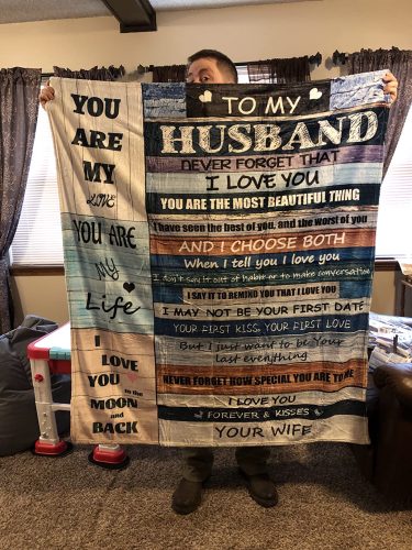 Fathers Day Birthday Gifts for Husband, Anniversary Wedding Father's Day Romantic Gifts for him Blanket photo review